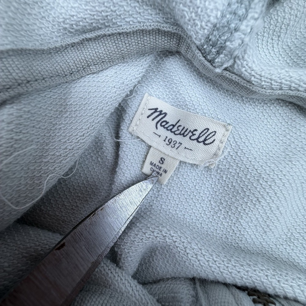 Madewell MWL Betterterry Full-Zip Hoodie Sweatshirt‎ Size S Gray Cozy Lounge - Picture 2 of 6